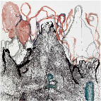 Lin Guocheng, Distant Mountains, Watercolour, Pen and Ink on Paper, 110cm x 80cm, 2012